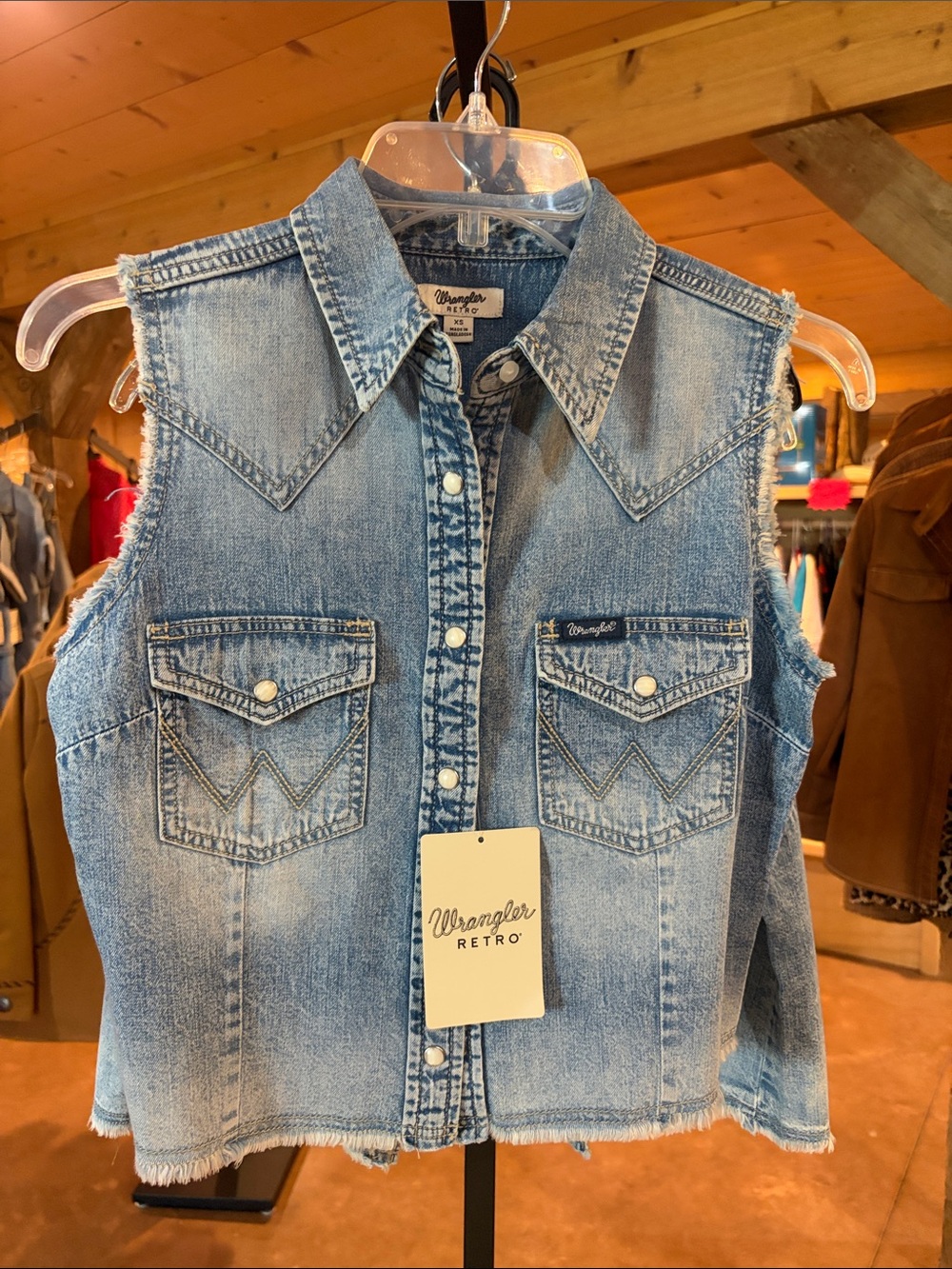 Wrangler Light Blue Denim Sleeveless Vest